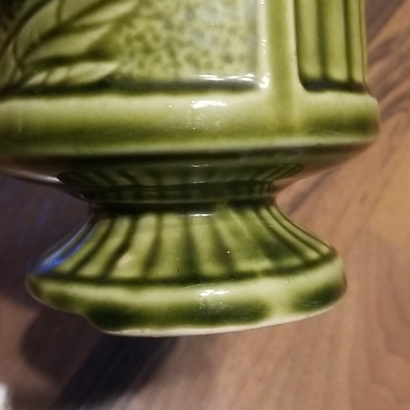 Mid-Century Green Glazed Ceramic Succulent Planter - Picture 6 of 7